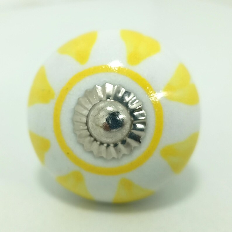 Yellow Mango Yellow Hand-Painted Ceramic Knobs, Kitchen Cabinet Pulls image 9