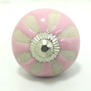 Vintage Knäufe Keramik | Pastell Blumen Schrankgriffe | Landhaus Dekor Bild 2