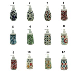 Ceramic Hand Painted Dispenser, Soap Dispenser, Lotion Dispenser, Ceramic Dispenser, Handmade Dispenser