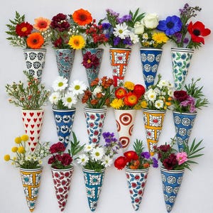 Handbemalter Keramik Wand Übertopf, Home Decor Vase