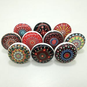 Boutons de placard en céramique multicolore - Quincaillerie pour tiroirs d'armoires de cuisine image 2