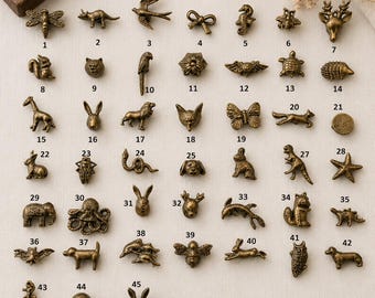 Antyczna mosiężna gałka w kształcie zwierzęcia | Uchwyt do szuflady w stylu vintage