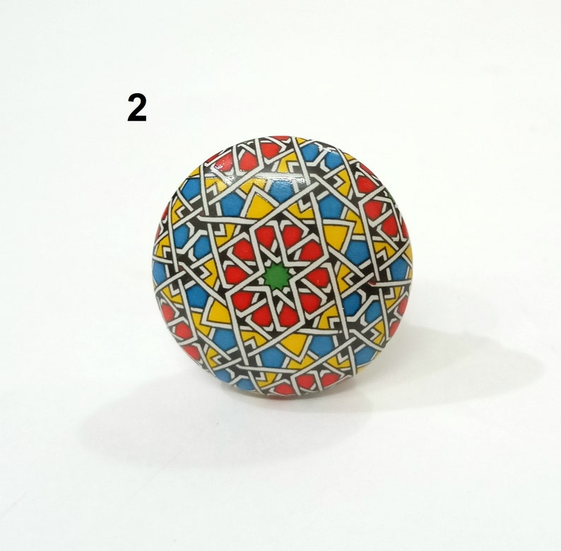 Multicolor Ceramic Cabinet Knob, Decorative Drawer Pull Style 2