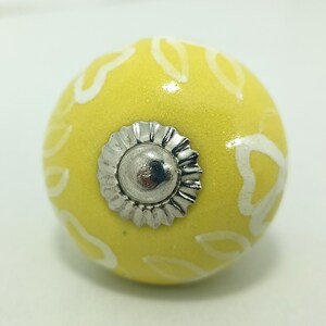 Yellow Mango Yellow Hand-Painted Ceramic Knobs, Kitchen Cabinet Pulls image 4