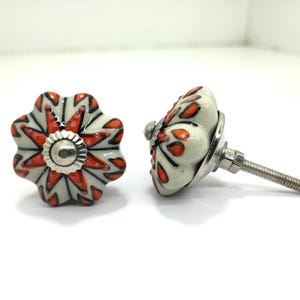 Handpainted Ceramic Pumpkin Knobs - Multicolor Kitchen Cabinet Hardware image 13