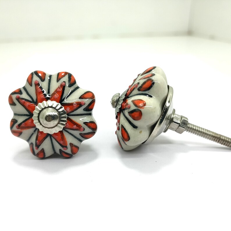 Handpainted Ceramic Pumpkin Knobs - Multicolor Kitchen Cabinet Hardware image 13