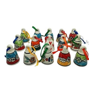 Ceramic Hand Painted Bells, Colorful Ceramic Bells, Handmade Decorative Bells, Ceramic Hanging Bells, Bells, Home Decor, Gift