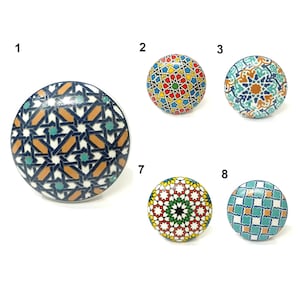 Keramik Möbelknauf, mehrfarbig, dekorativer Schubladenknauf