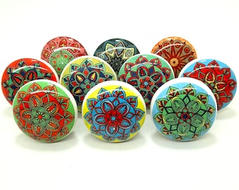 Perillas de cerámica multicolor para gabinetes y herrajes para cajones