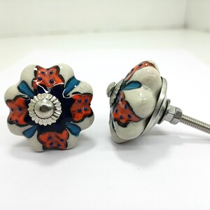 Handpainted Ceramic Pumpkin Knobs - Multicolor Kitchen Cabinet Hardware image 18