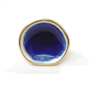 Blue Crackled Glass Gold Ceramic Knobs Kitchen Cabinet Knobs Decorative Knobs Drawer Pulls Cupboard Knobs