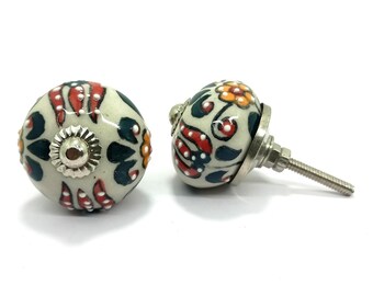 Multicolor Emboss Ceramic Cabinet Knob, Drawer Pull