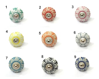 Handbemalte Blumen Keramik Knäufe, Geprägte Küchenschrank Hardware