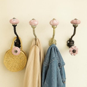 Handpainted Ceramic Cabinet Knob, White and Gold Floral Design