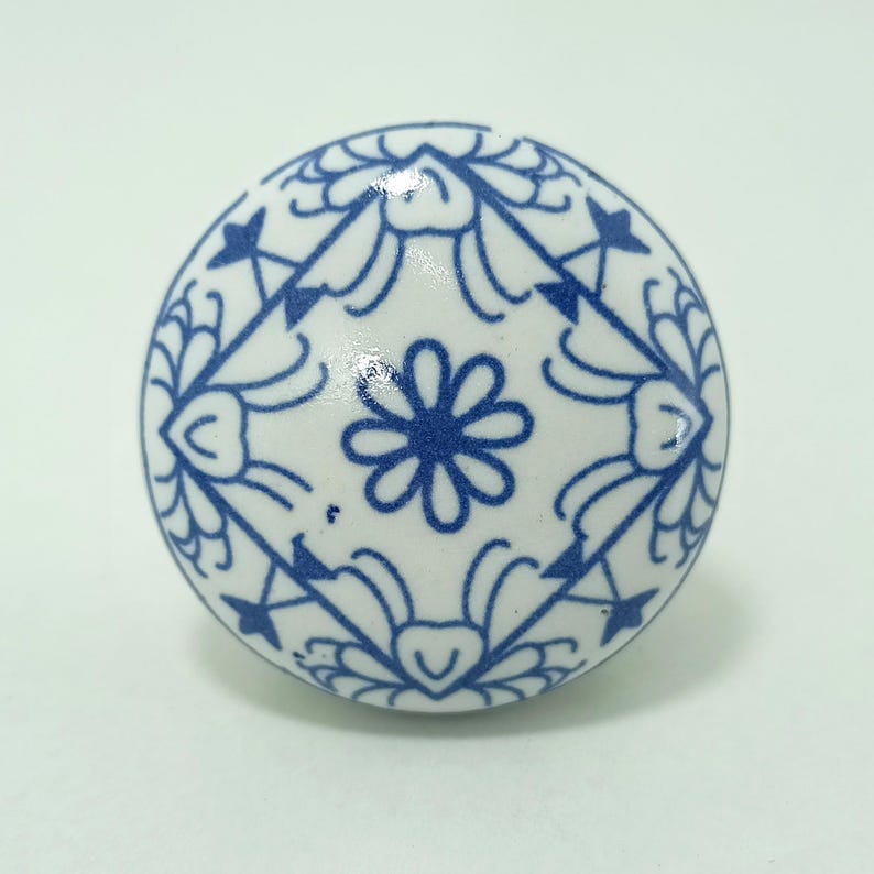 Mandala Pattern Ceramic Knobs | Bohemian Drawer Pulls | Cupboard Door Handles | Home Decor Hardware image 16