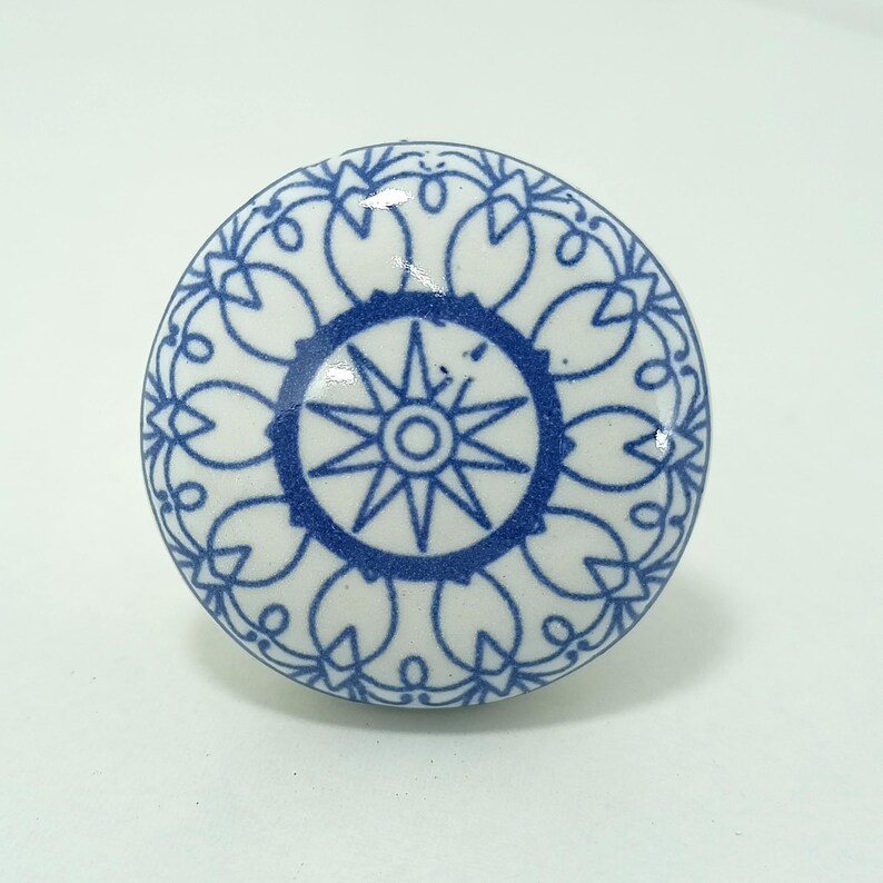 Mandala Pattern Ceramic Knobs | Bohemian Drawer Pulls | Cupboard Door Handles | Home Decor Hardware image 17