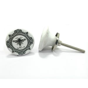 White and Black Ceramic Door Knobs Kitchen Cabinet Drawer Knobs Hardware Knobs Drawer Pulls Cabinet Knobs Door Knobs