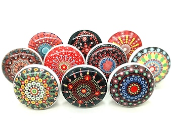 Boutons de placard en céramique multicolore - Quincaillerie pour tiroirs d'armoires de cuisine