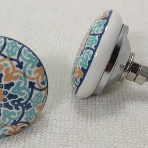 Multicolor Ceramic Knob, Handmade Cabinet Hardware image 3