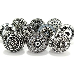 Black Color Flat Ceramic Door Knobs Kitchen Cabinet Drawer Knobs Vintage Knobs Ceramic Door Knobs Drawer Knobs Drawer Pulls