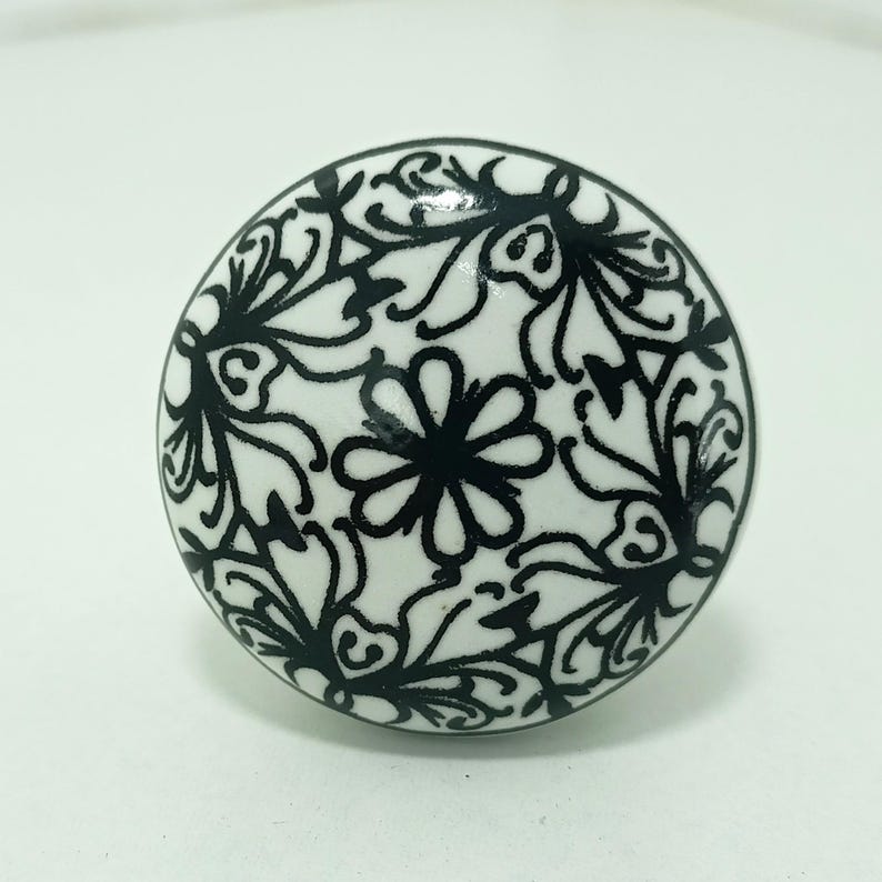 Mandala Pattern Ceramic Knobs | Bohemian Drawer Pulls | Cupboard Door Handles | Home Decor Hardware image 8
