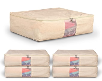 Eco Friendly Cotton Clothes Storage Bags, Saree Cover with Zipper, Saree Cover, Travel Pack Garment Bag Wardrobe Organizer Clothes Organizer