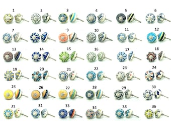 手描きのエンボス加工セラミックノブ、装飾的な引き出し取っ手