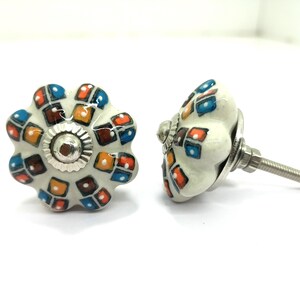 Handpainted Ceramic Pumpkin Knobs - Multicolor Kitchen Cabinet Hardware image 19