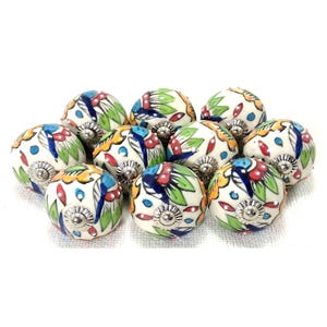 Handbemalter Keramik Möbelknopf, Bunt Relief Design