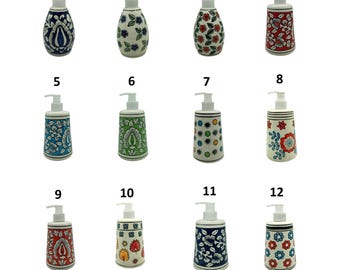 Keramik Hand bemalt Spender, Seifenspender, Lotion Spender, Keramik Spender, Handgemachter Spender