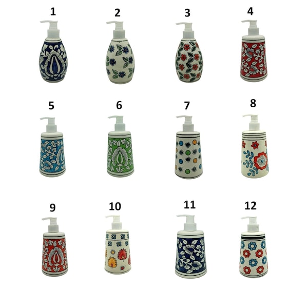 Keramik Hand bemalt Spender, Seifenspender, Lotion Spender, Keramik Spender, Handgemachter Spender