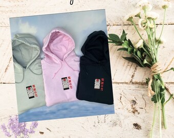 demon slayer embroidered hoodie