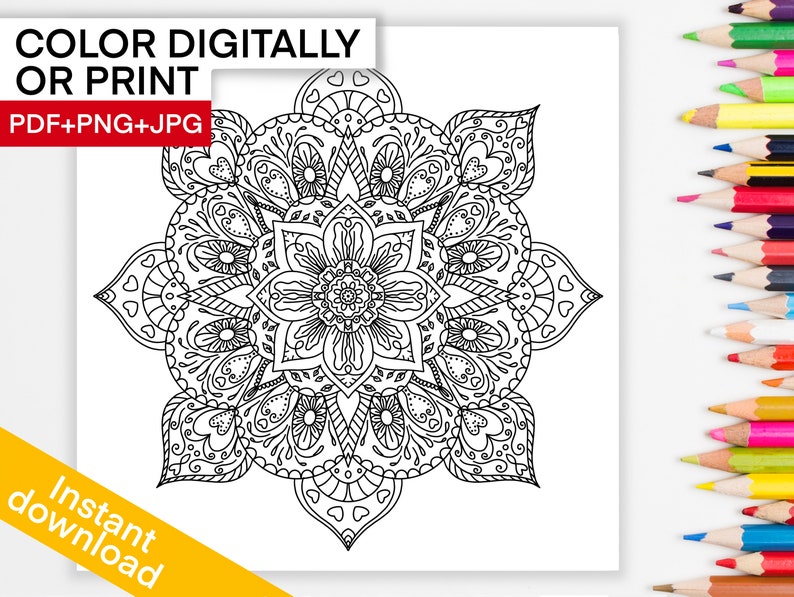 Download Mandala Coloring page for Procreate Coloring pages ...