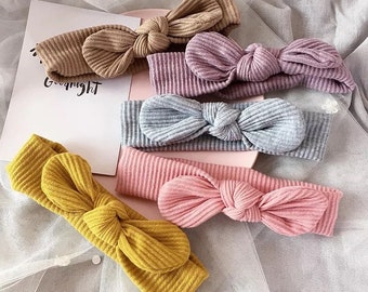 Stirnband mit Ohrschutz Hairband mit Aplikation Baby Kinder Kopfband Haarband