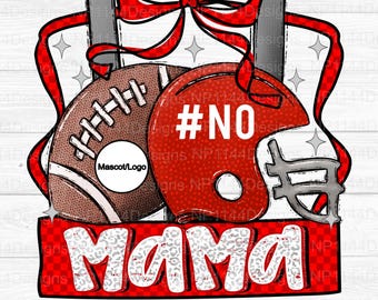 Football Mama PNG: Red Team Spirit, Sublimation Design (Digital Download)