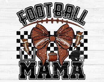 Football Mama PNG: Coquette Football Bow, Sublimation Design (Digital Download)