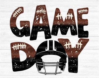 Fotbollsmatchdag PNG: Retro sublimeringsdesign med distressad text (digital nedladdning)