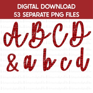 Pacote de alfabeto xadrez de búfalo PNG, letras de sublimação, pacote alfa, design xadrez, letras para impressão, letras cursivas A-Z, download digital