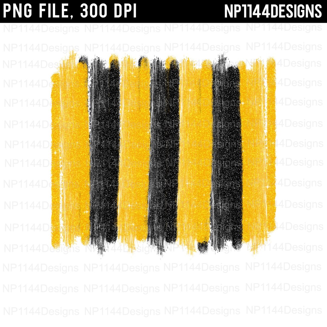 Black and Yellow Glitter Brushstrokes PNG Background PNG Etsy