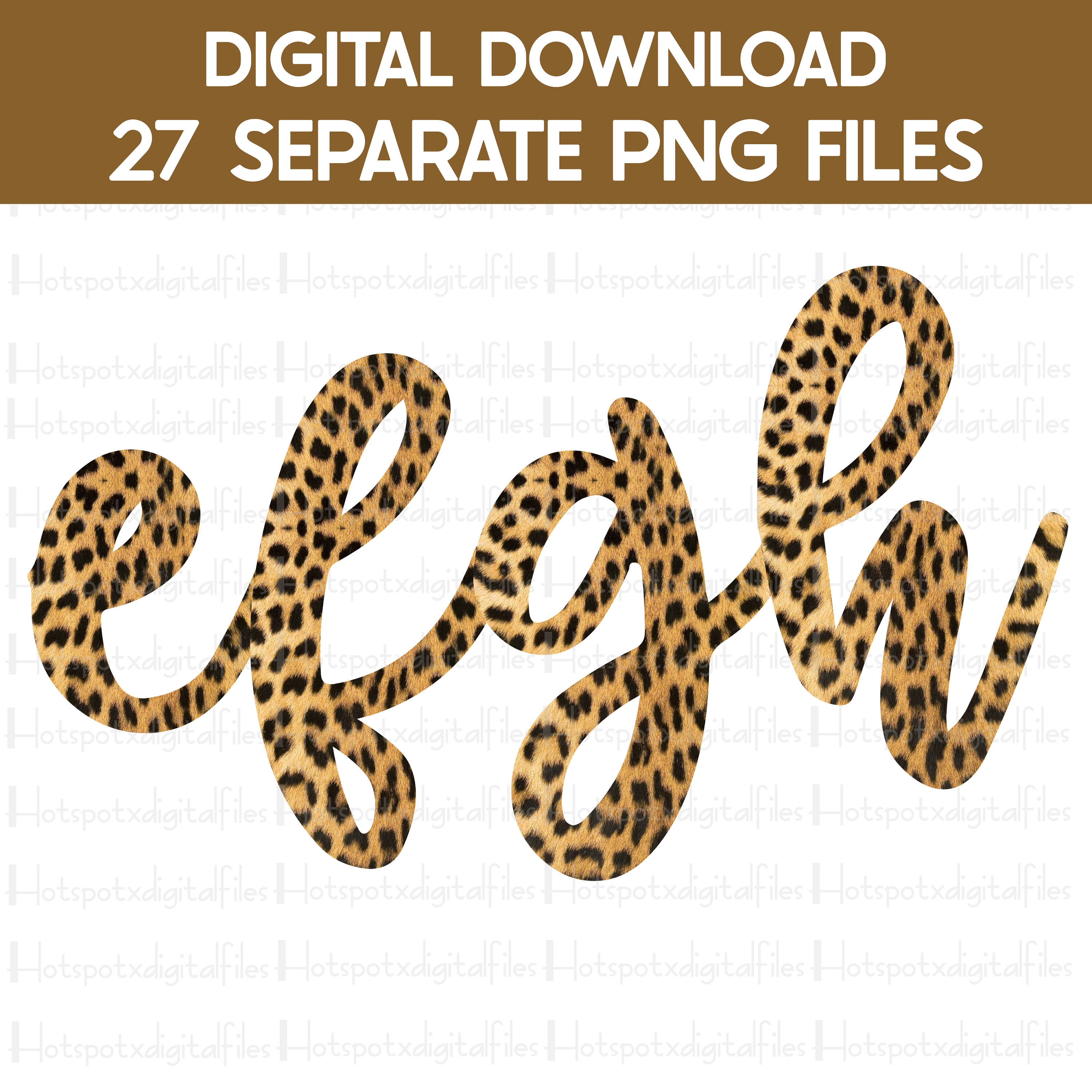 Leopard In Cursive Leopard Print Cursive Alphabet PNG Bundle (digital Download) - Etsy