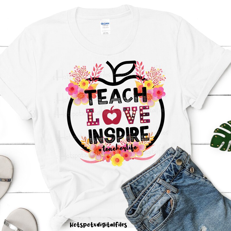 Download Teach Love Inspire PNG Teacher sublimation designs ...