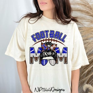 Football Mom PNG, Royal Blue and White/silver Team Colors, Leopard ...