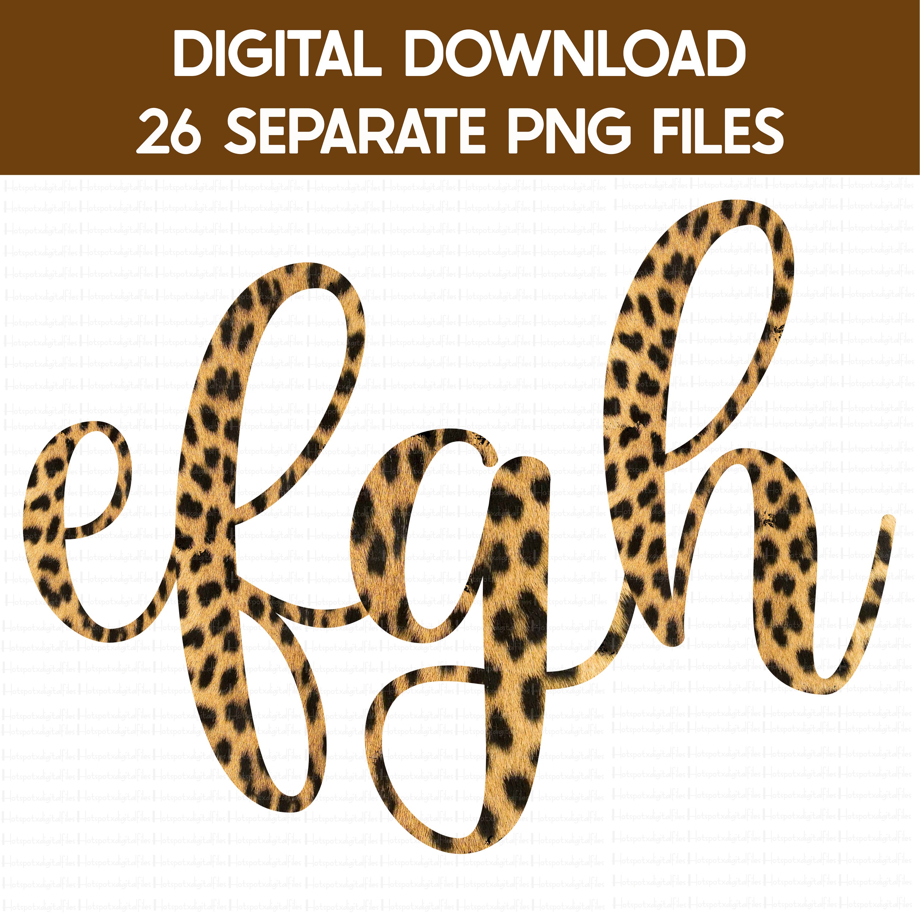 Leopard In Cursive Leopard Print Cursive Alphabet PNG Bundle (digital Download) - Etsy