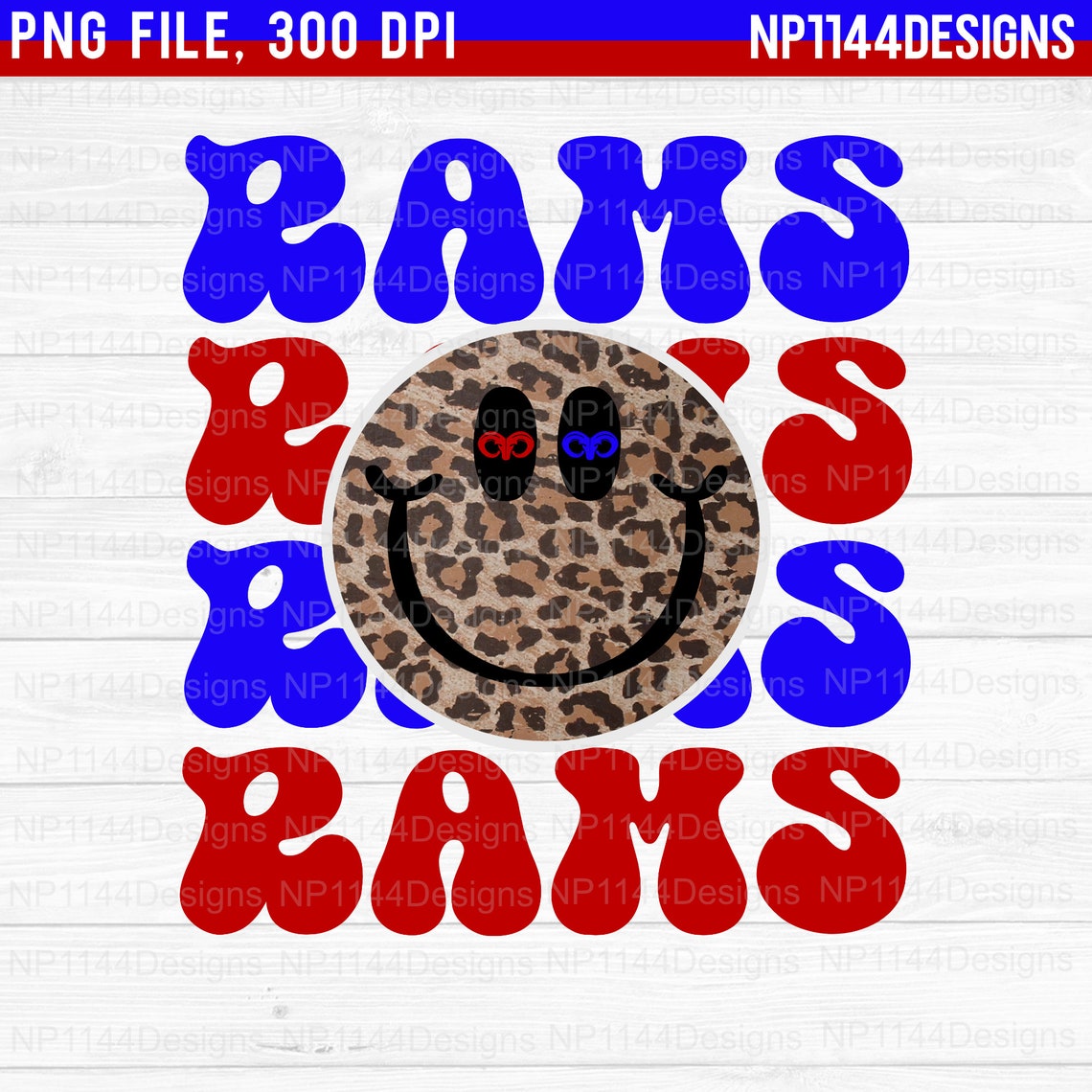 Rams School Mascot Stacked PNG Blue and Red Team Colors - Etsy