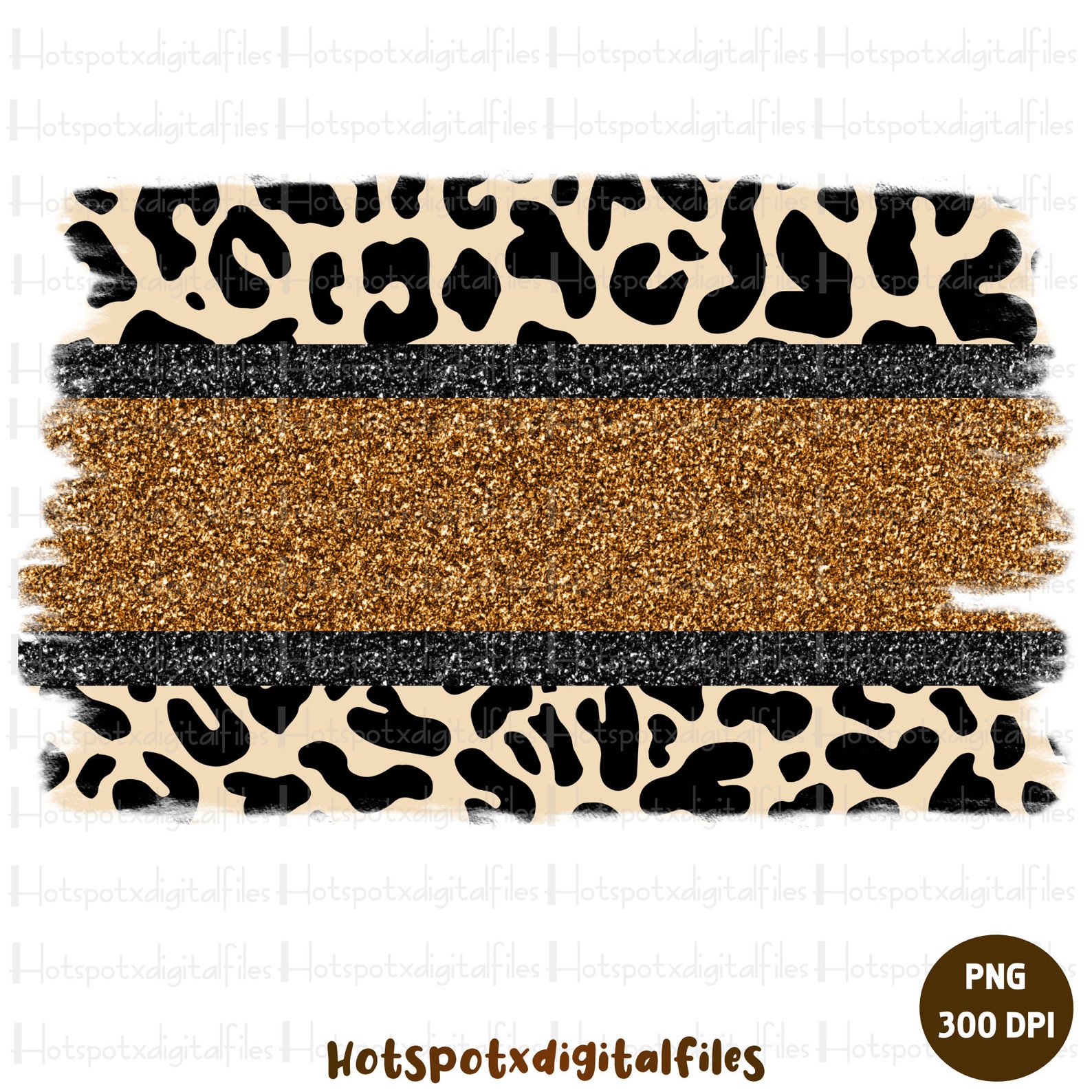 Gold and Black Glitter Leopard print Frame/Background Etsy
