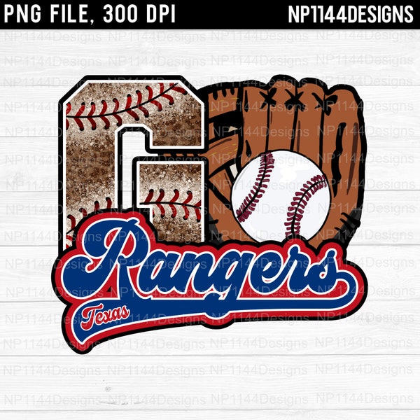 Go Rangers Leopard Baseball PNG, Texas Baseball, Leopard Baseball, Blue and Red Team Colors, Ready to Print, Instant Download