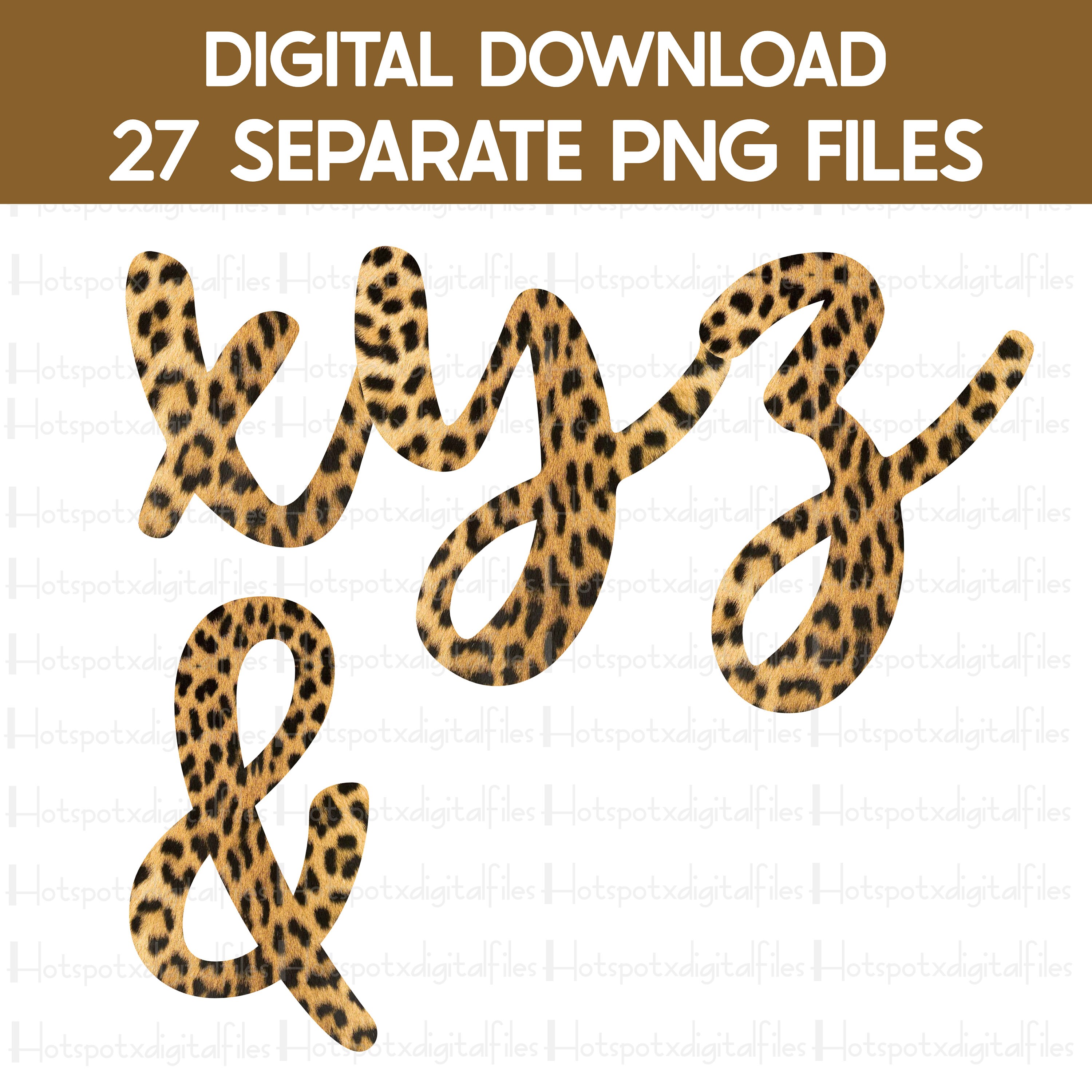 Leopard In Cursive Leopard Print Cursive Alphabet PNG Bundle (digital Download) - Etsy