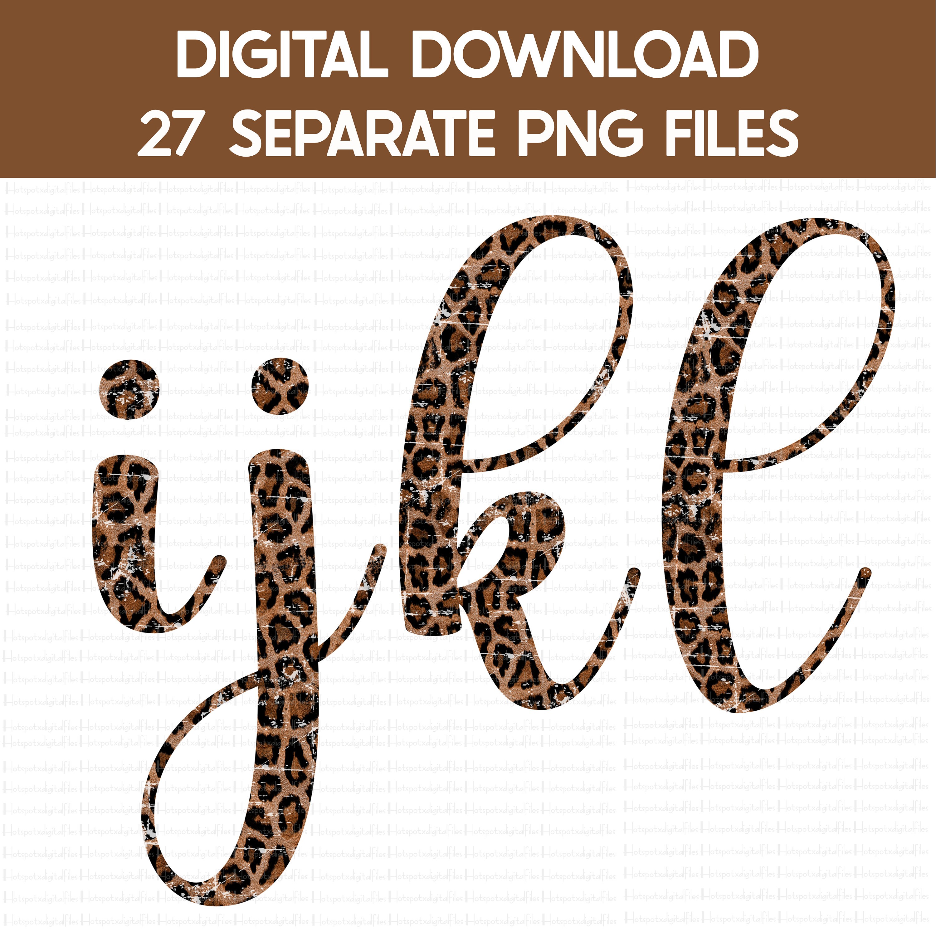 Leopard In Cursive Leopard Print Cursive Alphabet PNG Bundle (digital Download) - Etsy
