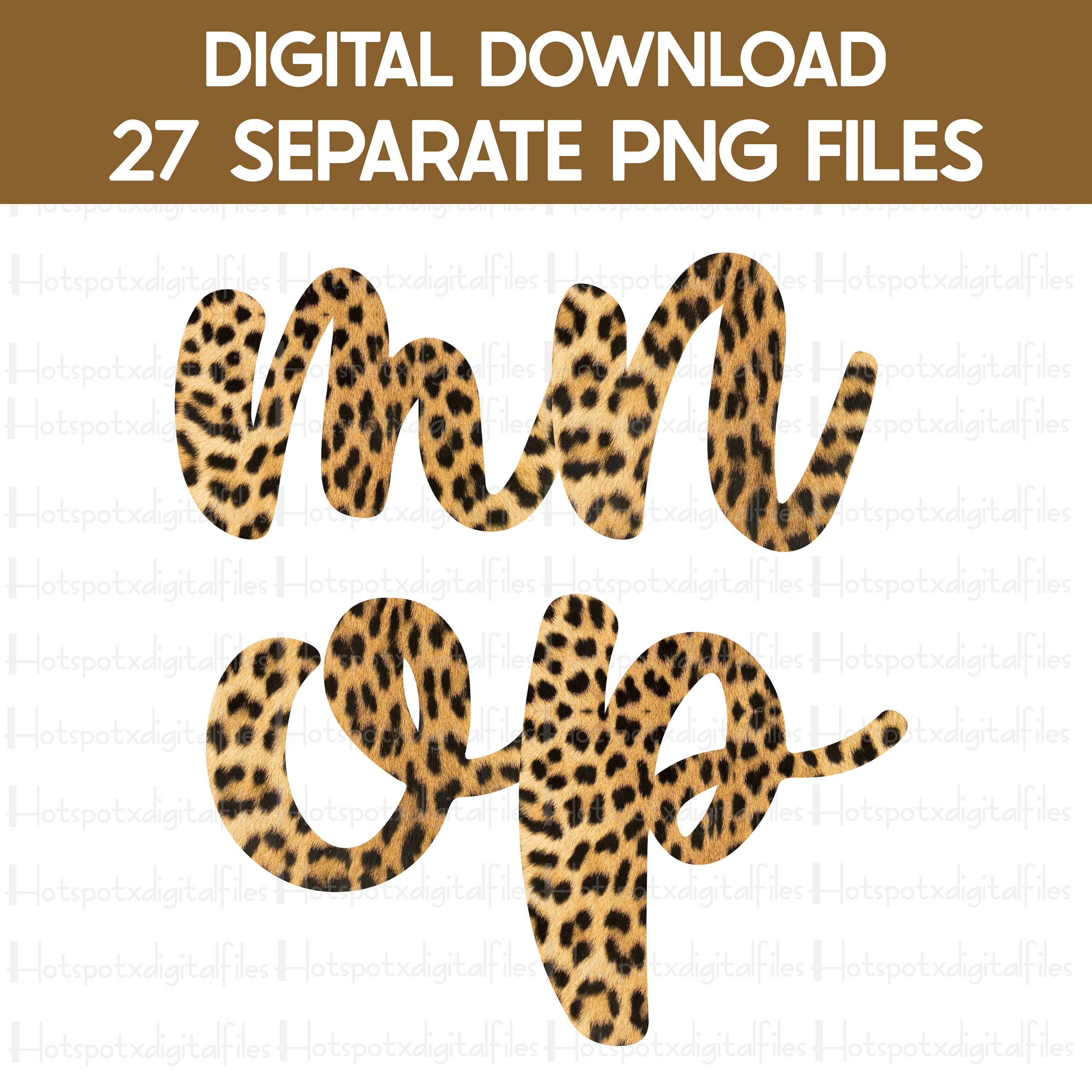 Leopard In Cursive Leopard Print Cursive Alphabet PNG Bundle (digital Download) - Etsy