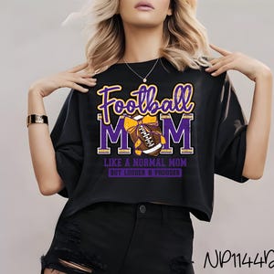 Football Mom PNG: Purple and Gold Team Spirit, Distressed, Sublimation Design (Digital Download) image 5